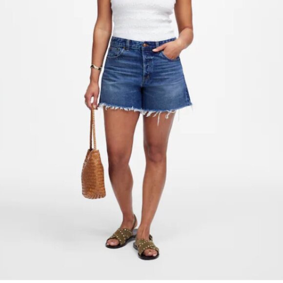 NWTMadewell The curvy brynn long short blue Jean Shorts 33 - Picture 1 of 11